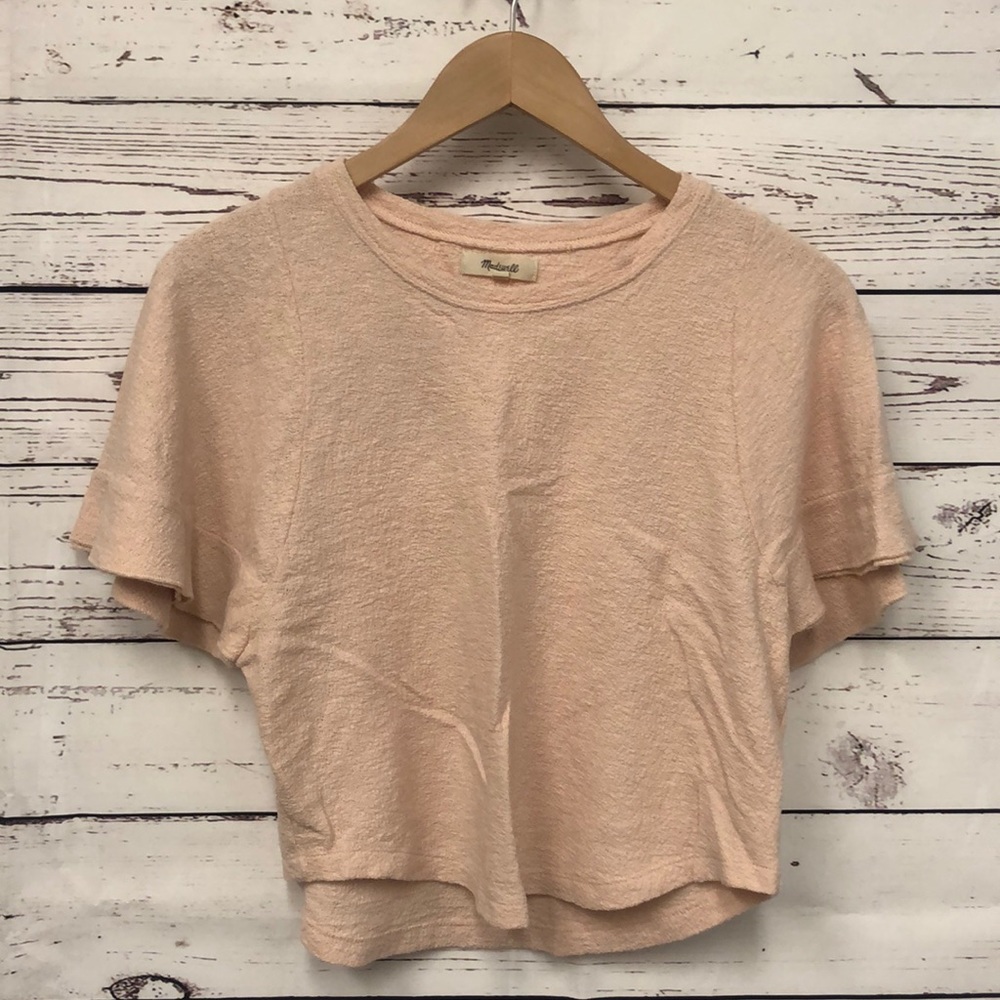 Madewell Ingrid Dolman Sleeve peach blush crop tee - Picture 2 of 5